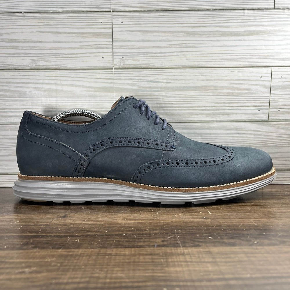 Cole Haan Original Grand Wingtip Oxford Men's blue Suede Shoes - Men's Size 10.5